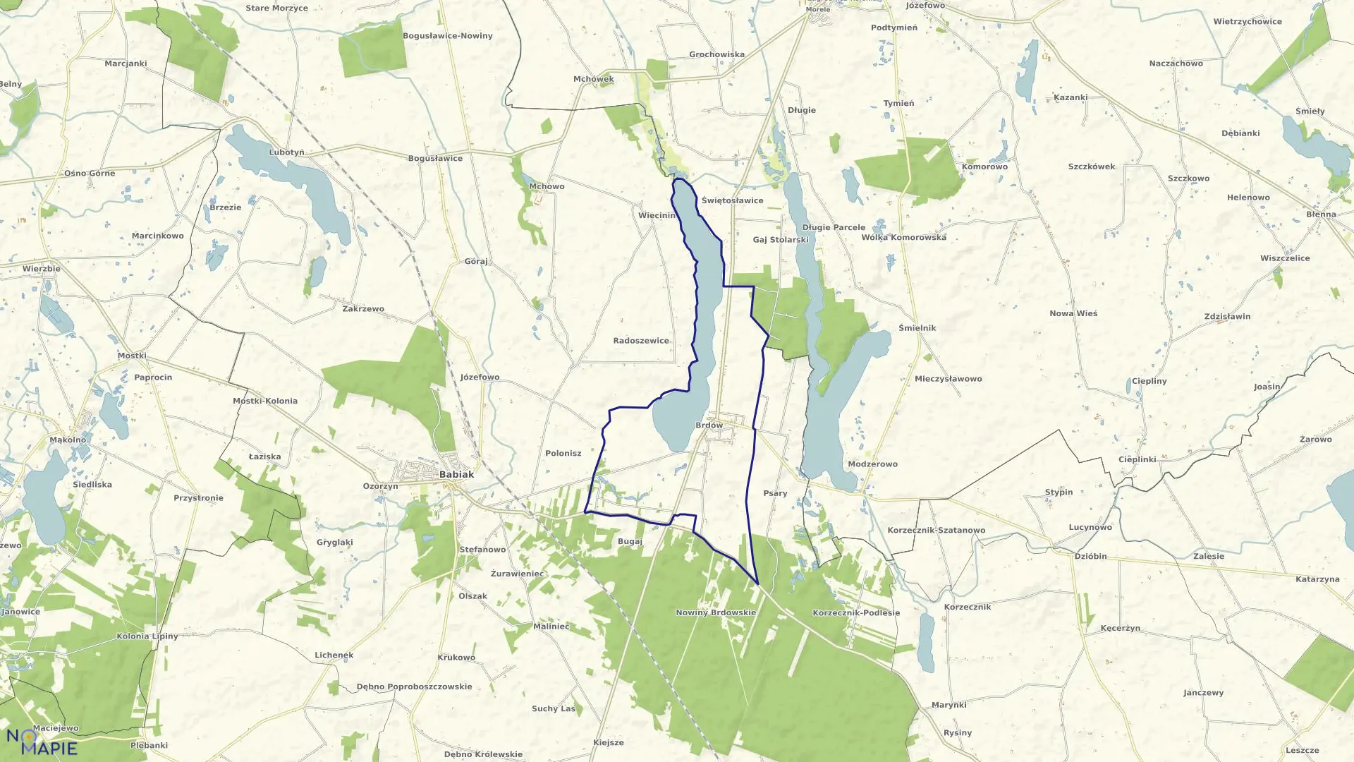 Mapa obrębu BRDÓW w gminie Babiak