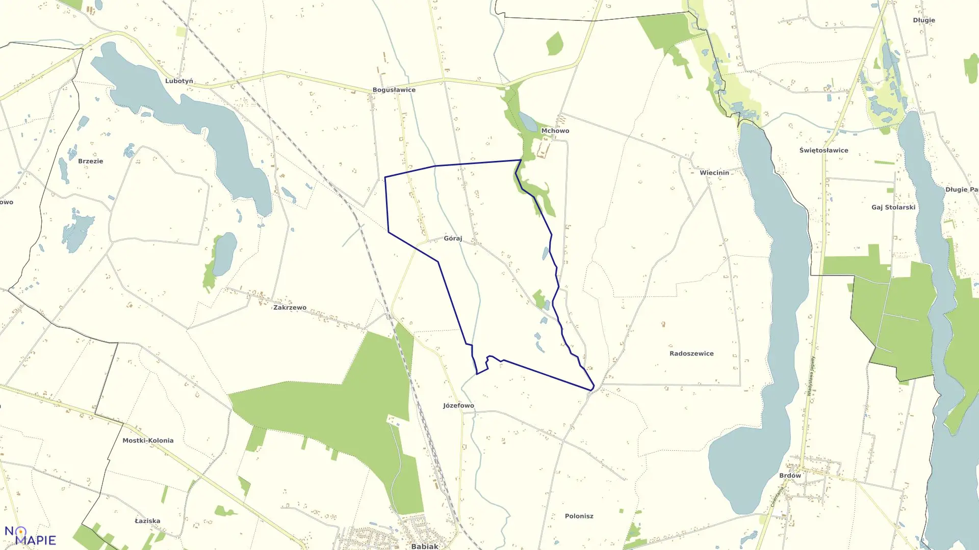 Mapa obrębu GÓRAJ w gminie Babiak